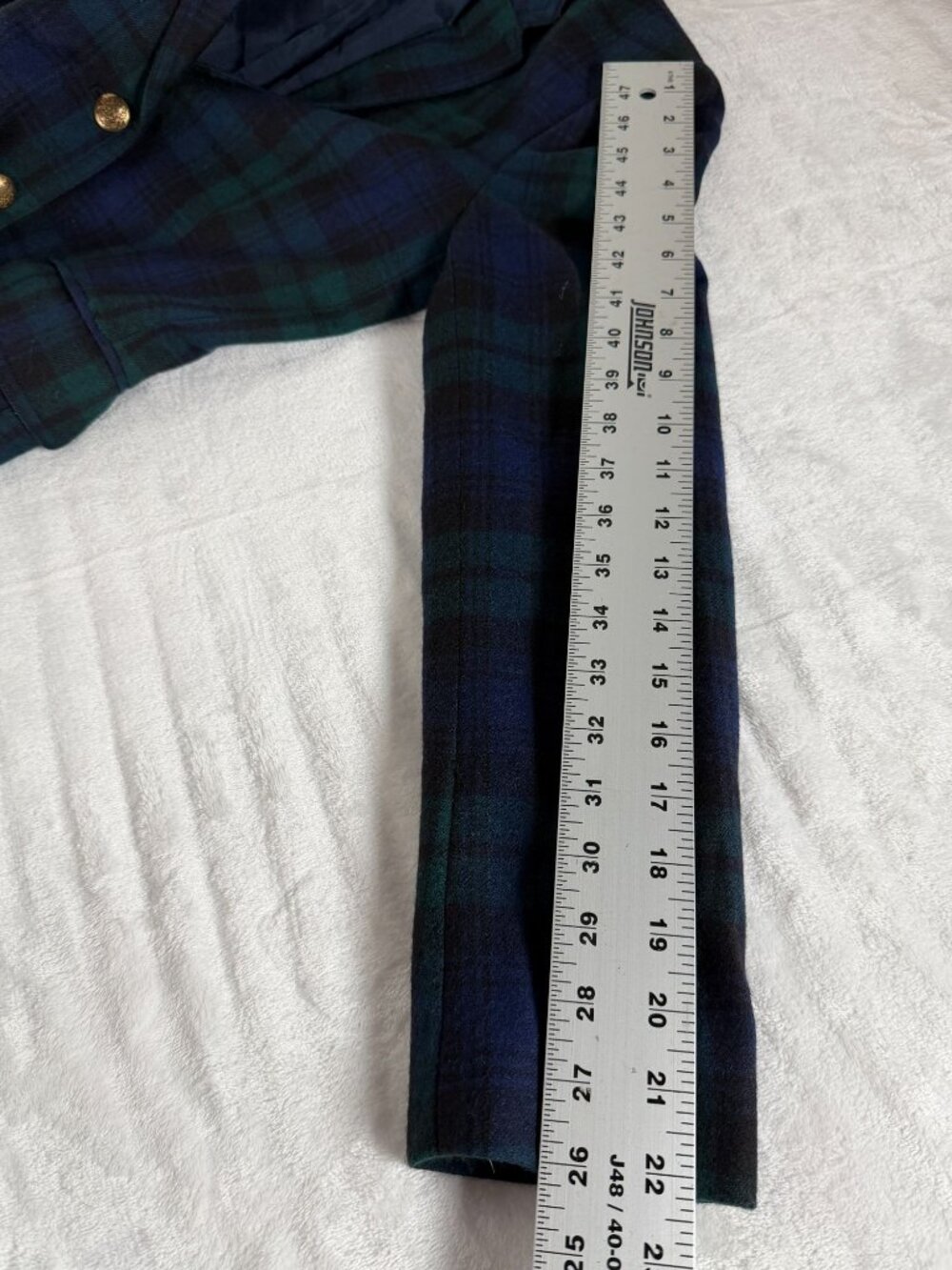 J.Crew Schoolboy Blazer Black Watch Plaid Wool Gold Button Preppy Wool Size 4 - Picture 12 of 13